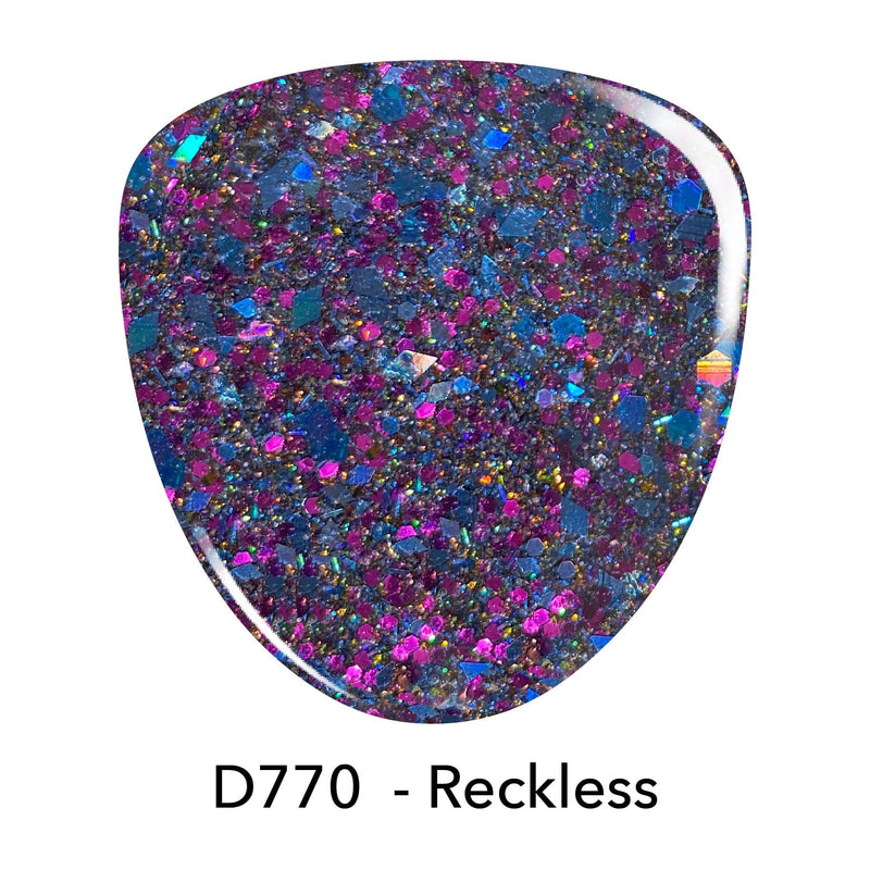 Chunky Glitter Dip Powder D770 Reckless