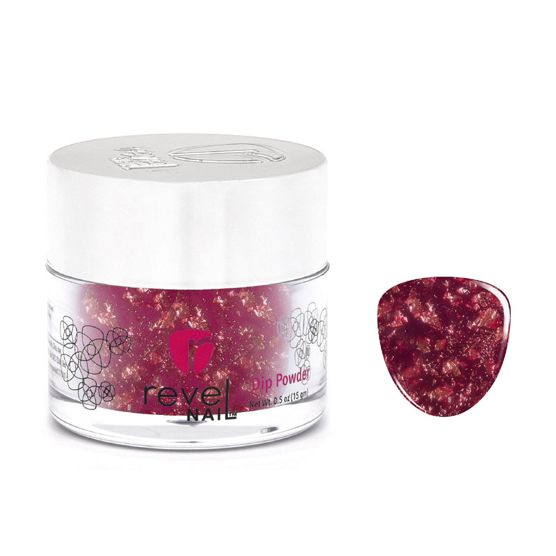 Dip Powder D1002 VIP Metallic Pink Flake Dip Powder 0.5 oz jar