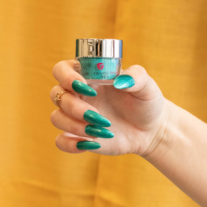 Dip Powder D796 Cactus Collection Teal Glitter Dip Powder