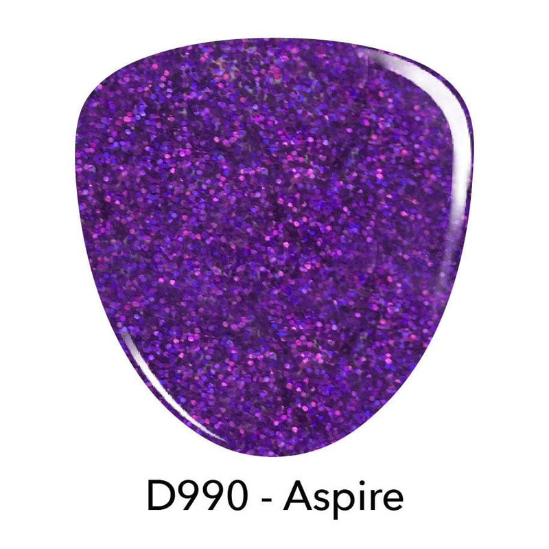 Dip Powder D990 Aspire Purple Glitter Dip Powder 0.5 oz jar