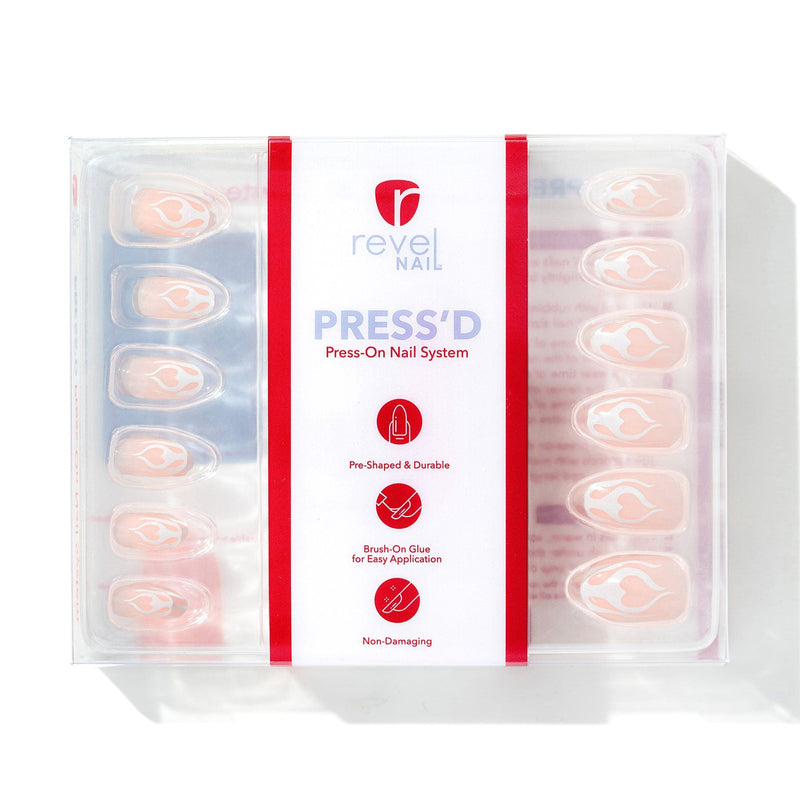 Press Ons Burning Desire | Gloss Medium Coffin Press-On Nails