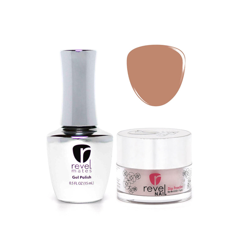 Revel Nail Dip Powder Revel Mates Lacquer Gel Polish + Dip Set | D314 Buff