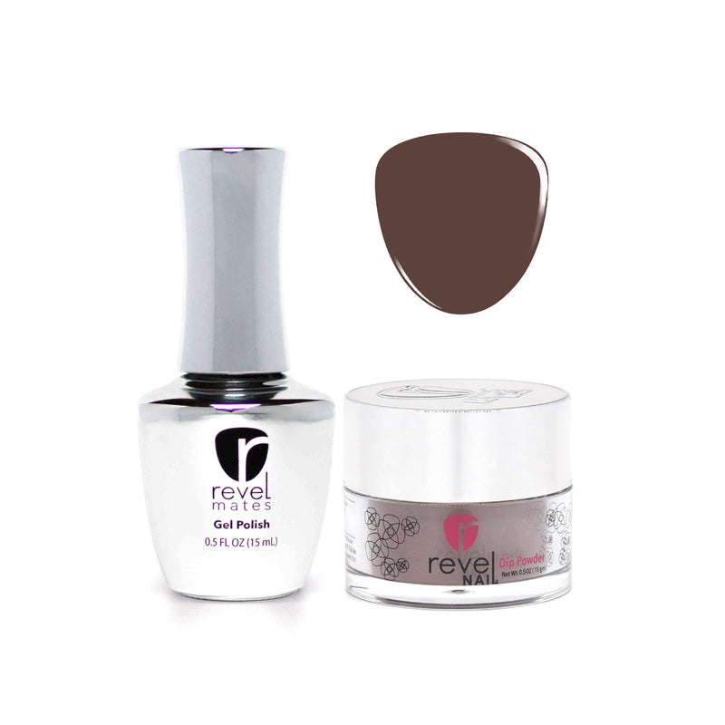 Revel Nail Dip Powder Revel Mates Lacquer Gel Polish + Dip Set | D336 Coco