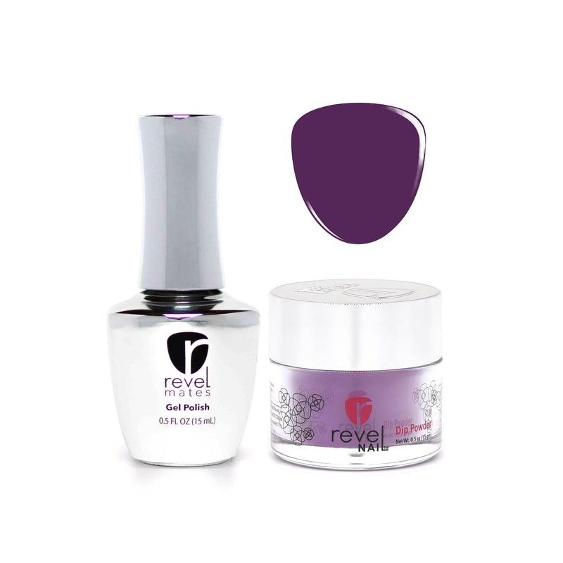 Revel Nail Dip Powder Revel Mates Lacquer Gel Polish + Dip Set | D357 Raven