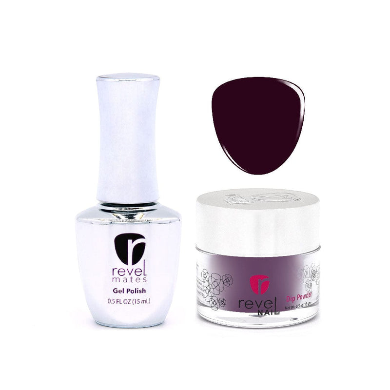 Revel Nail Dip Powder Revel Mates Lacquer Gel Polish + Dip Set | D368 Vamp