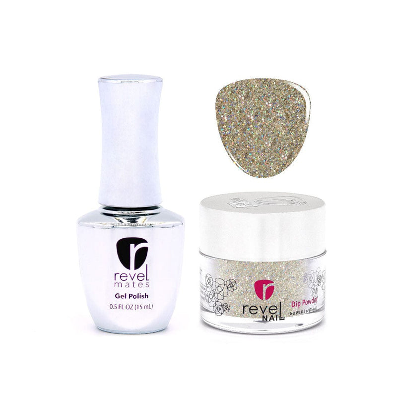 Revel Nail Dip Powder Revel Mates Lacquer Gel Polish + Dip Set | D375 Glitz