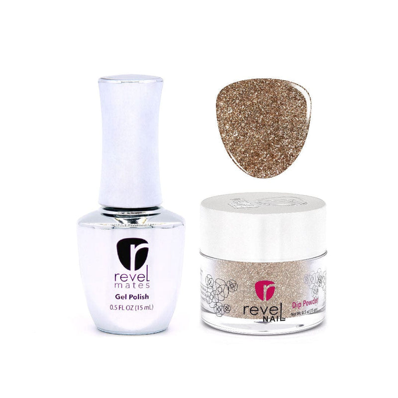 Revel Nail Dip Powder Revel Mates Lacquer Gel Polish + Dip Set | D378 Prosecco