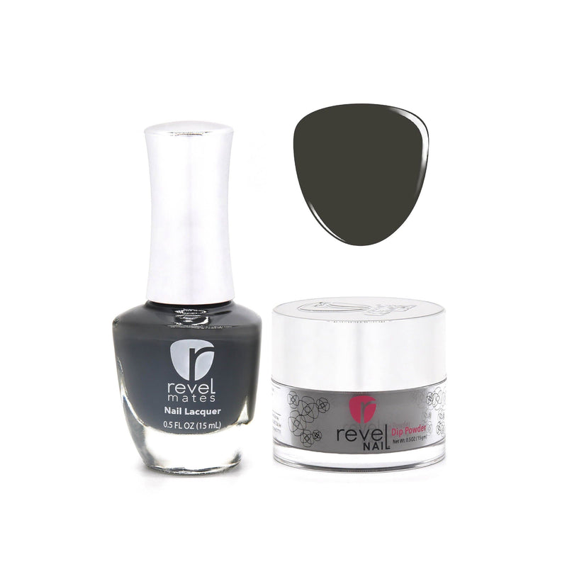 Revel Nail Dip Powder Revel Mates Lacquer Lacquer Polish + Dip Set | D304 Stormy