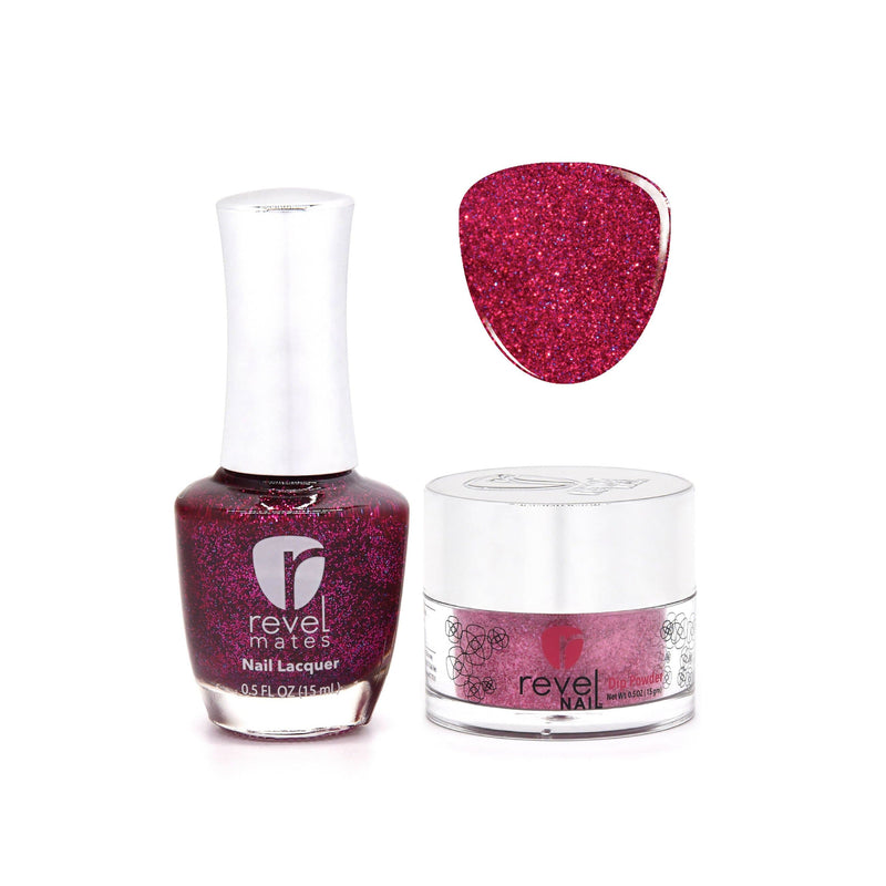 Revel Nail Dip Powder Revel Mates Lacquer Lacquer Polish + Dip Set | D307 Miracle