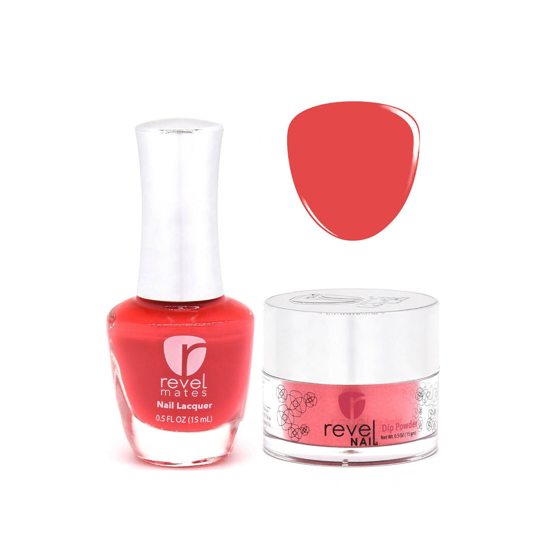 Revel Nail Dip Powder Revel Mates Lacquer Lacquer Polish + Dip Set | D348 Brave