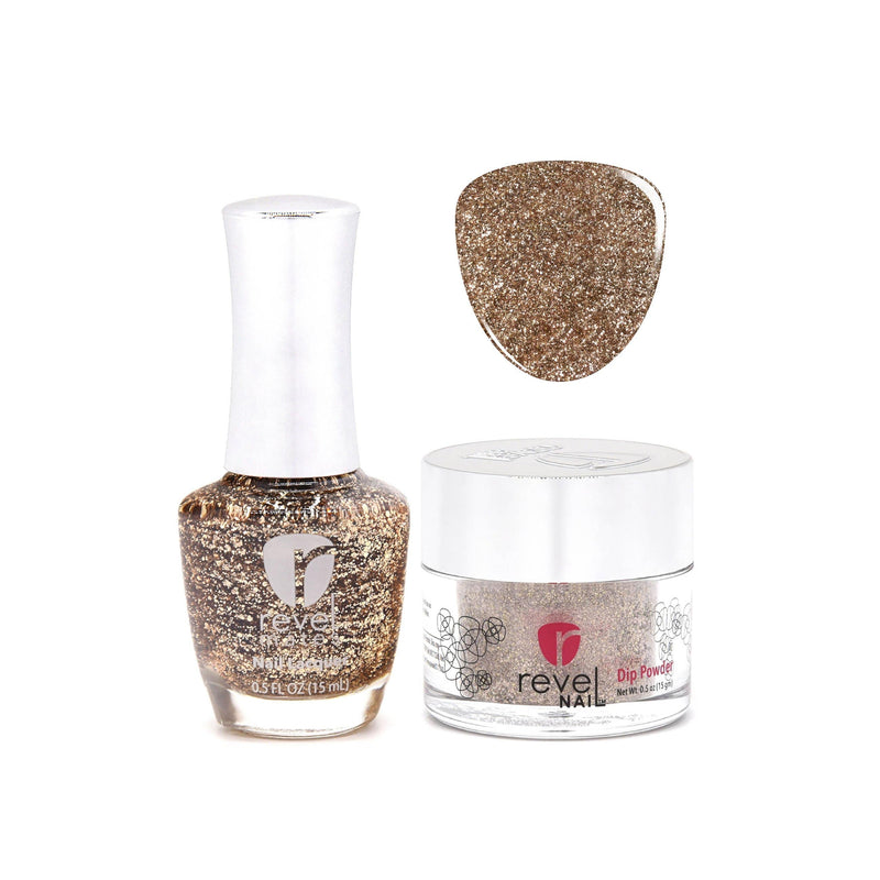 Revel Nail Dip Powder Revel Mates Lacquer Lacquer Polish + Dip Set | D378 Prosecco