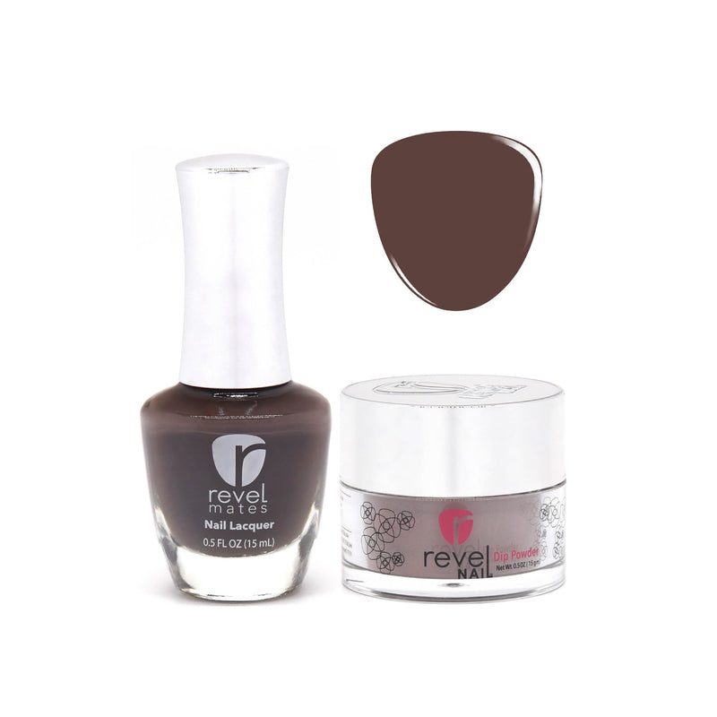 Revel Nail Dip Powder Revel Mates Lacquer Lacquer Polish + Dip Set | D336 Coco